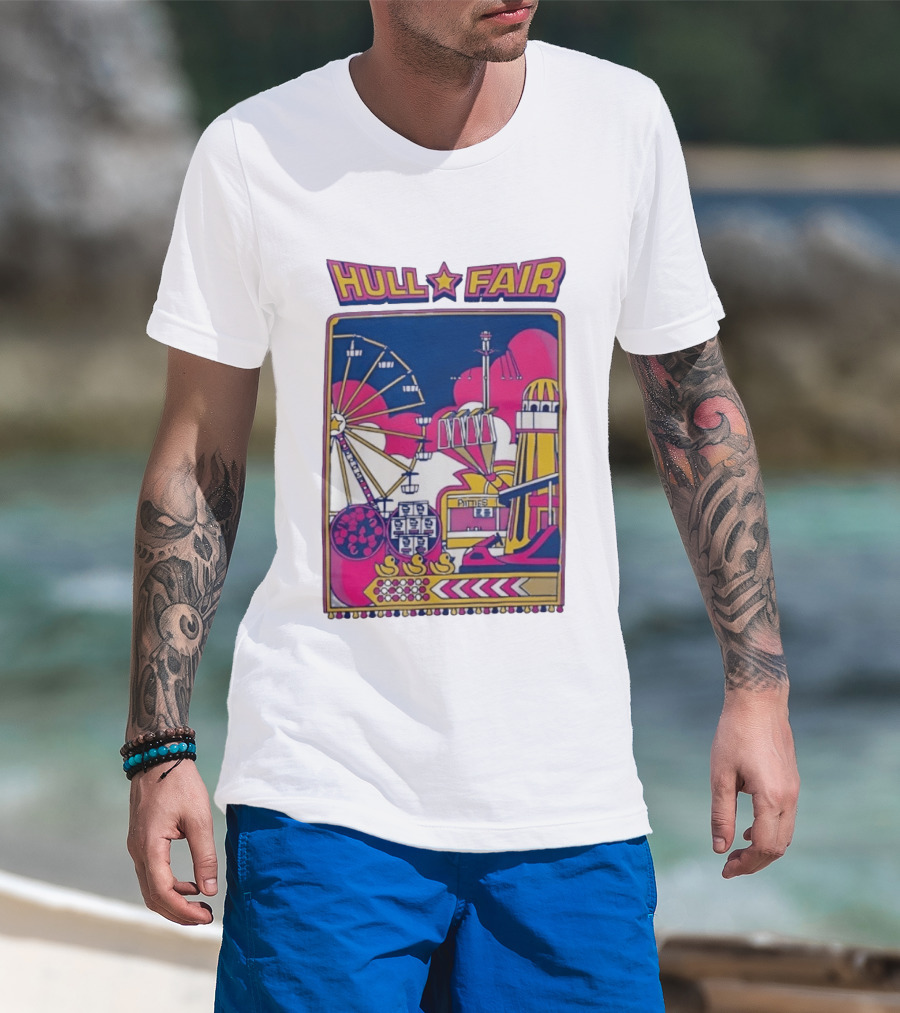 Hull Fair Ferris Wheel Carnival Rides And Helter Skelter T-Shirt