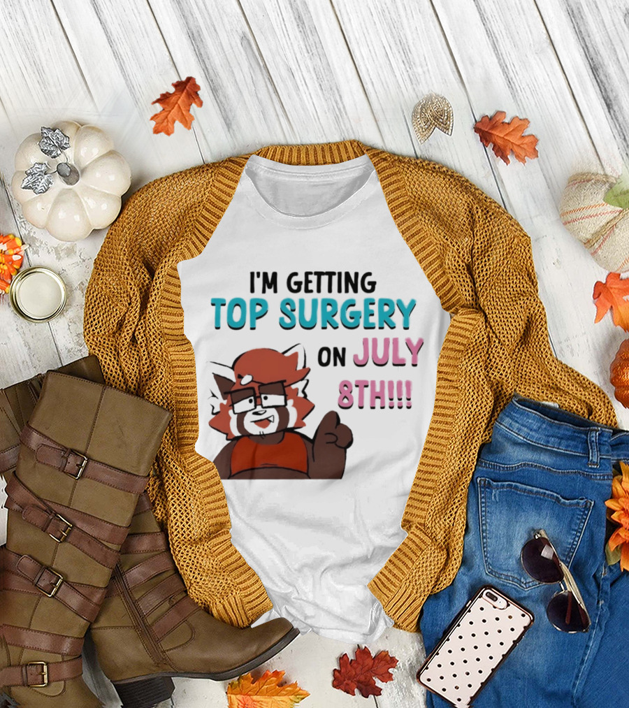 I'm Getting Top Surgery on July 8th Cartoon Character Announcement T-Shirt