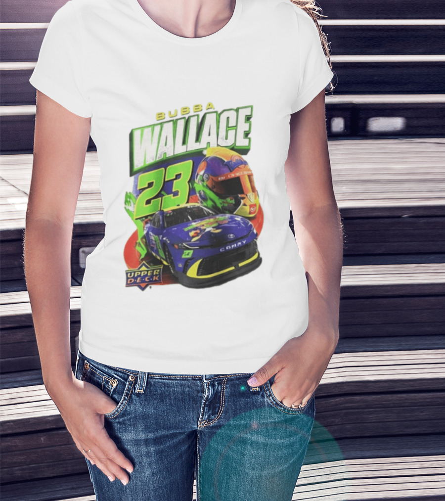 Space Jam's 30th Anniversary Bubba Wallace 23 Upper Deck Racing Car Helmet T-Shirt