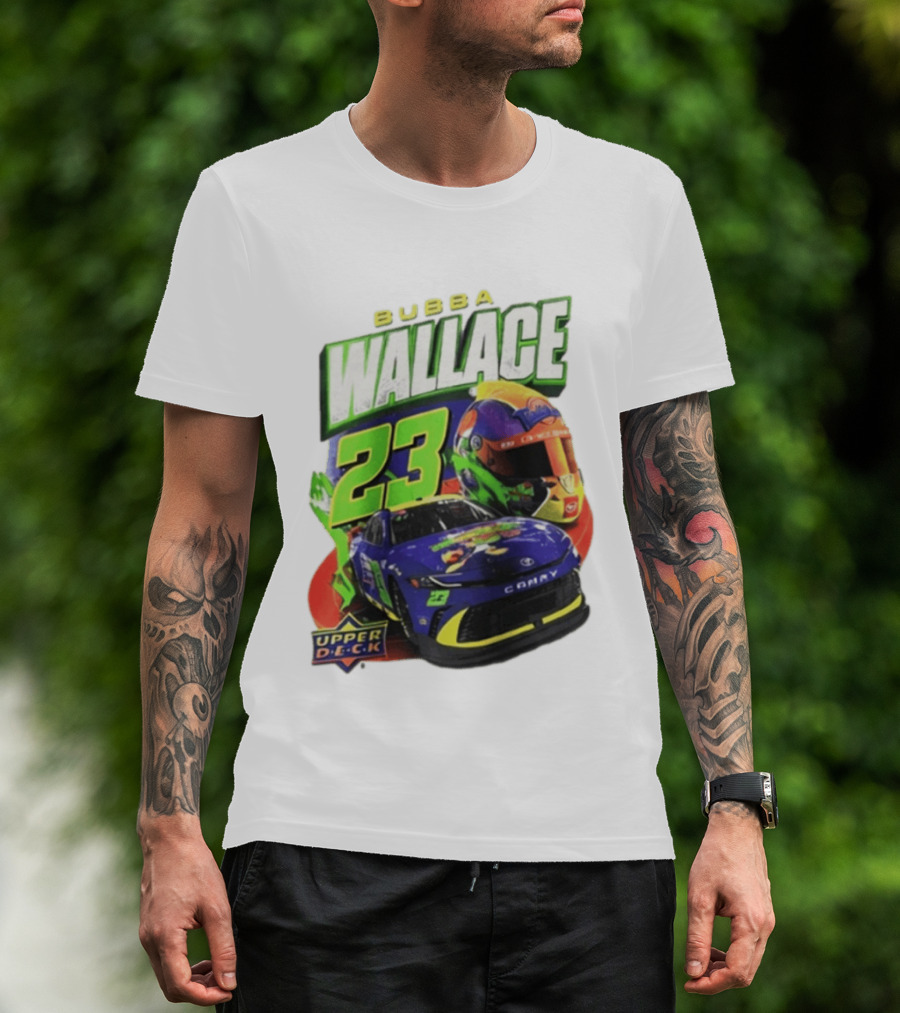 Space Jam's 30th Anniversary Bubba Wallace 23 Upper Deck Racing Car Helmet T-Shirt