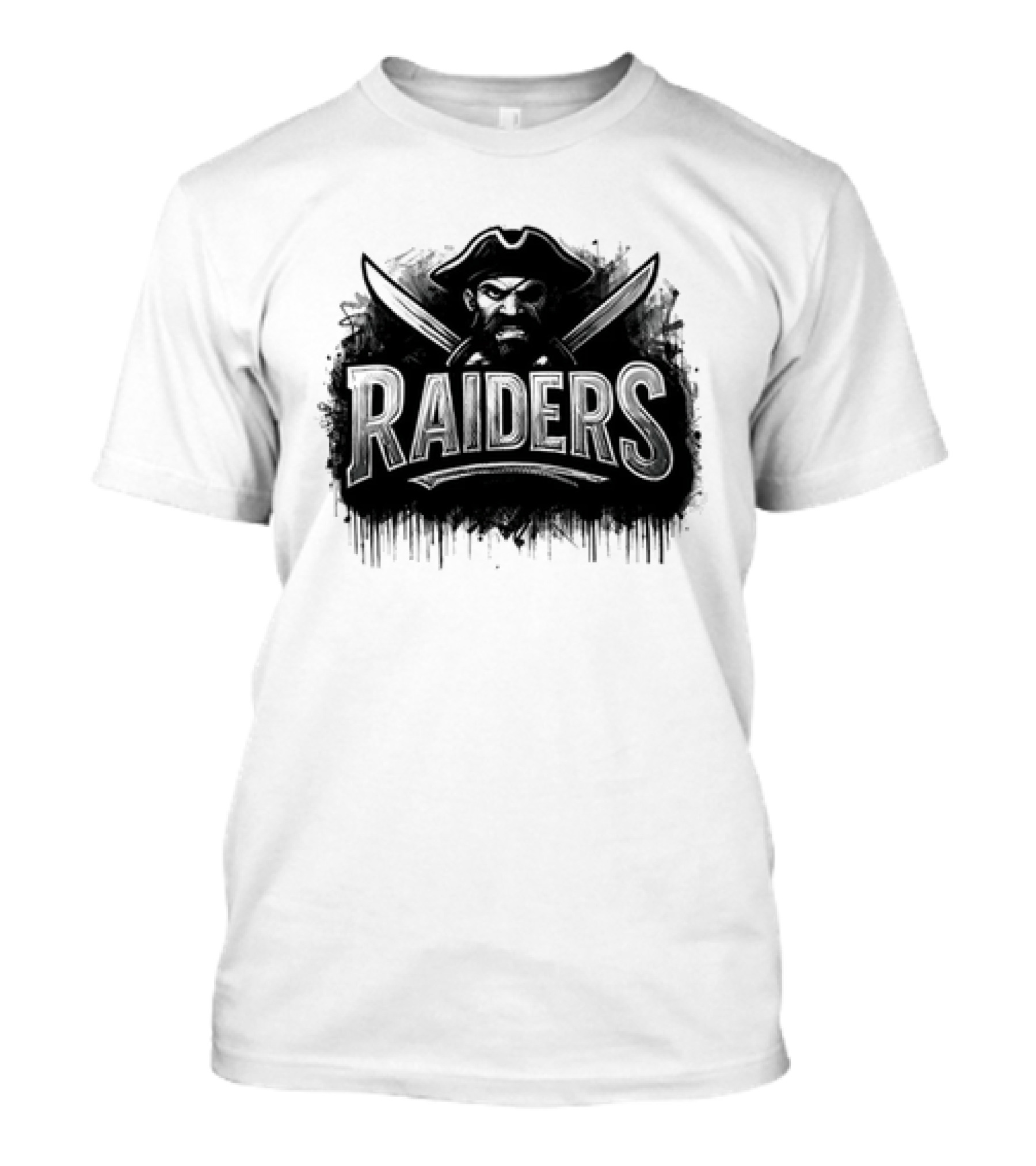 Las Vegas Raiders Distressed Pirate Logo Skull Swords And Raider T-Shirt