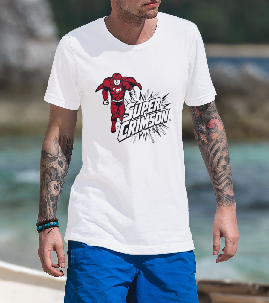 Super Crimson Hero Heart Emblem Burst T-Shirt