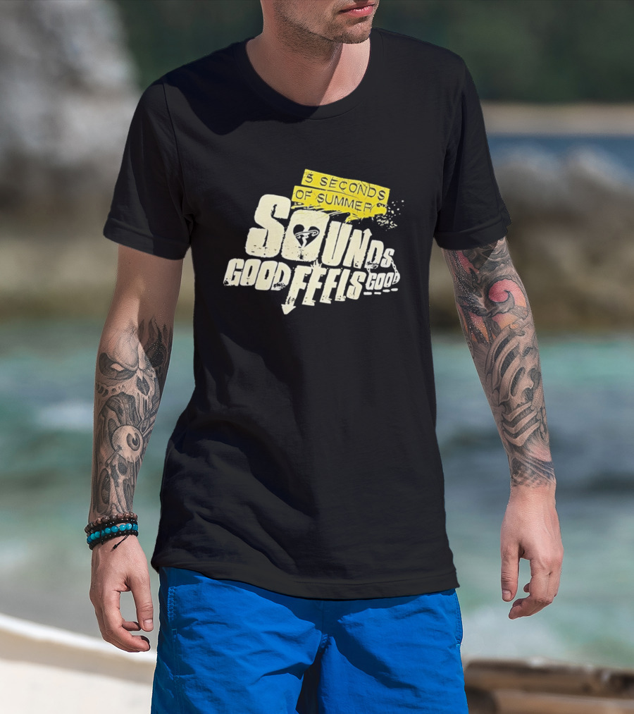 5 Seconds Of Summer Sounds Good Feels Good Heart Arrow T-Shirt