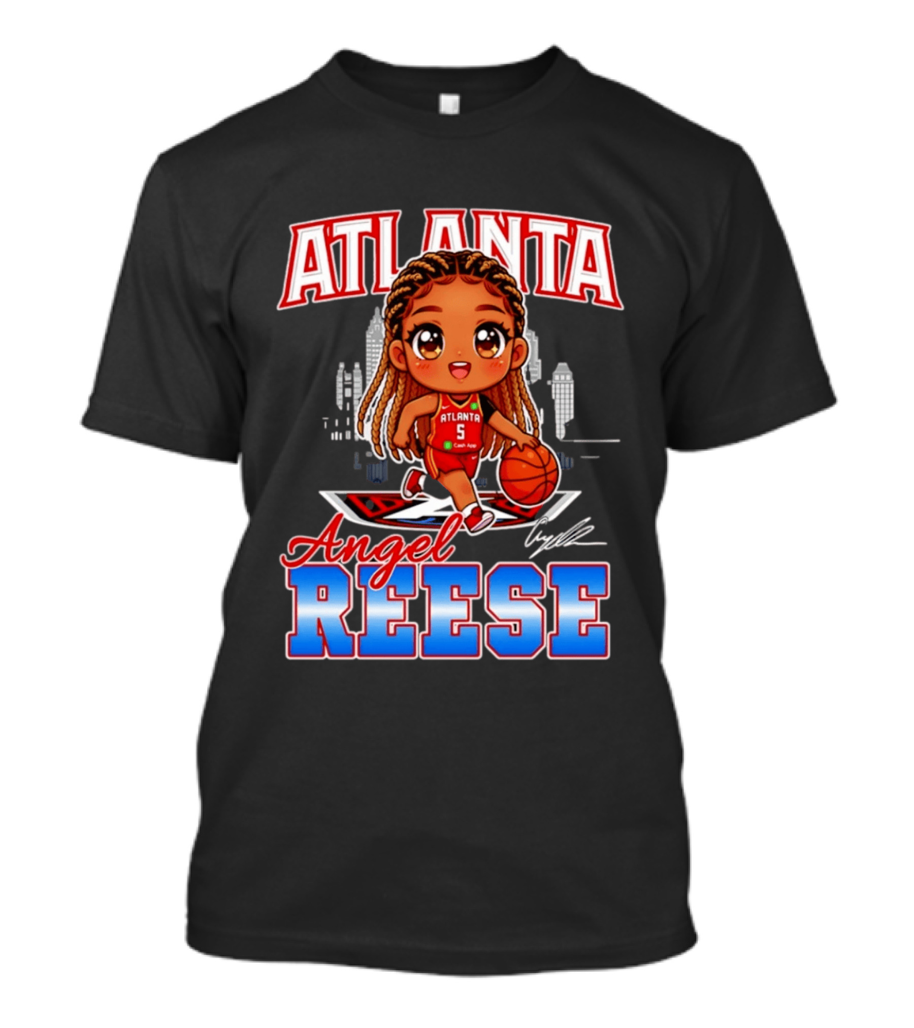 Atlanta Angel Reese Caricature Basketball Player Cartoon T-Shirt