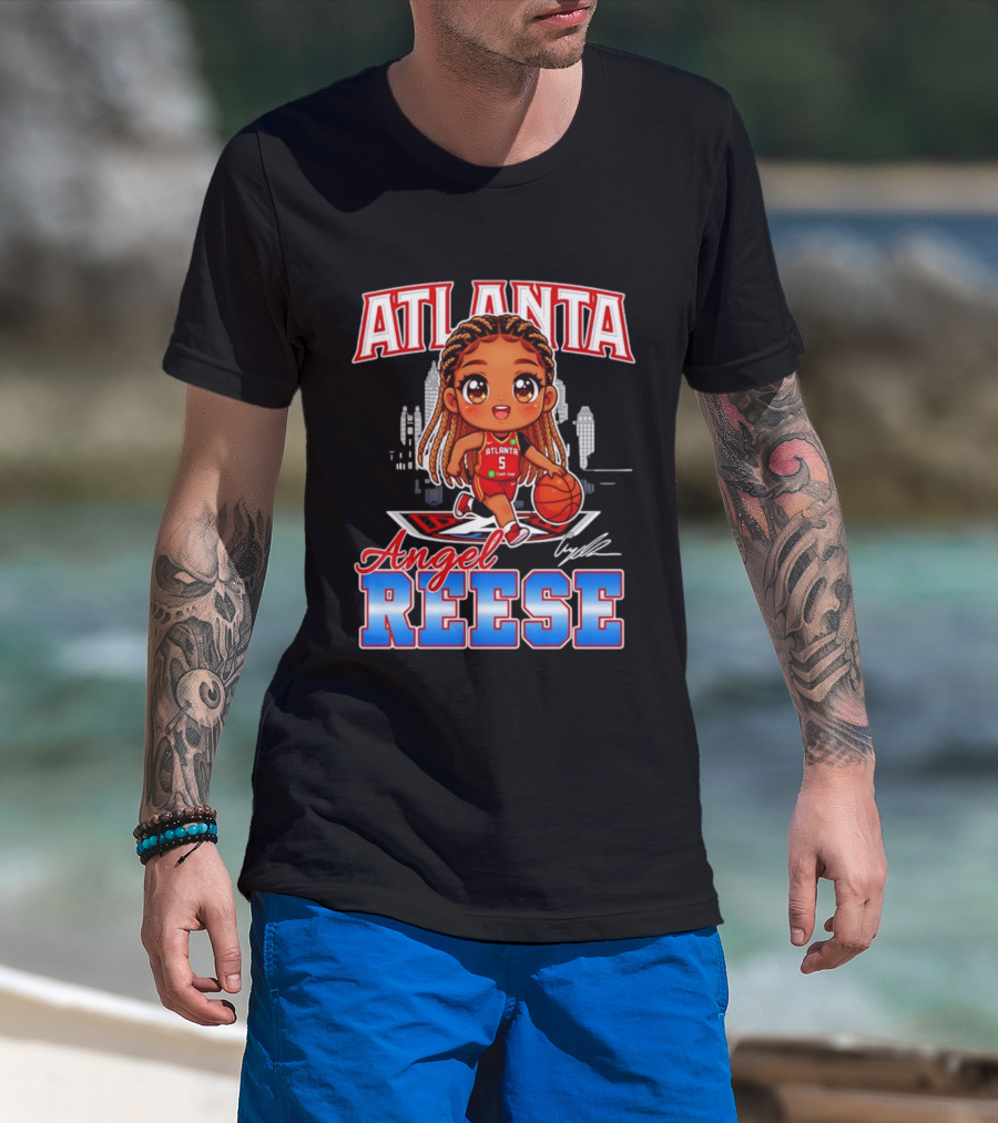 Atlanta Angel Reese Caricature Basketball Player Cartoon T-Shirt