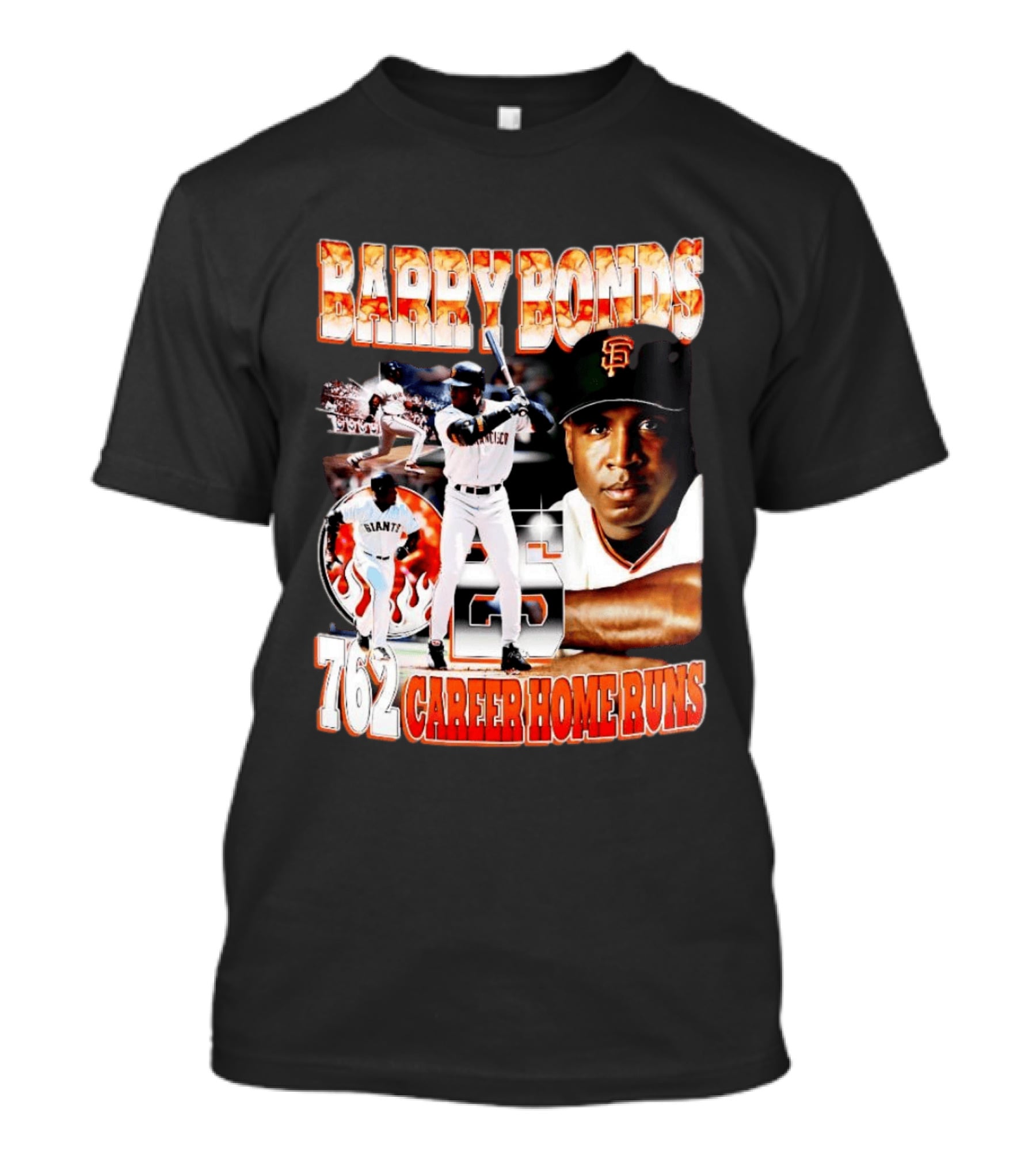 Barry Bonds Giants 25 San Francisco 762 Career Home Runs T-Shirt