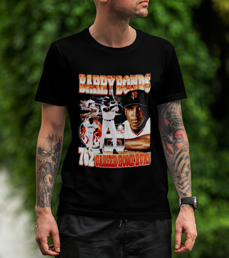 Barry Bonds Giants 25 San Francisco 762 Career Home Runs T-Shirt