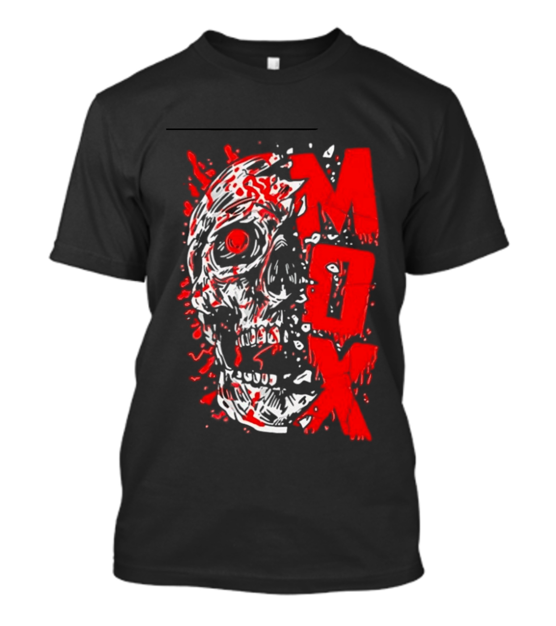 Creepy Zombie Skull MOX Red Splatter T-Shirt