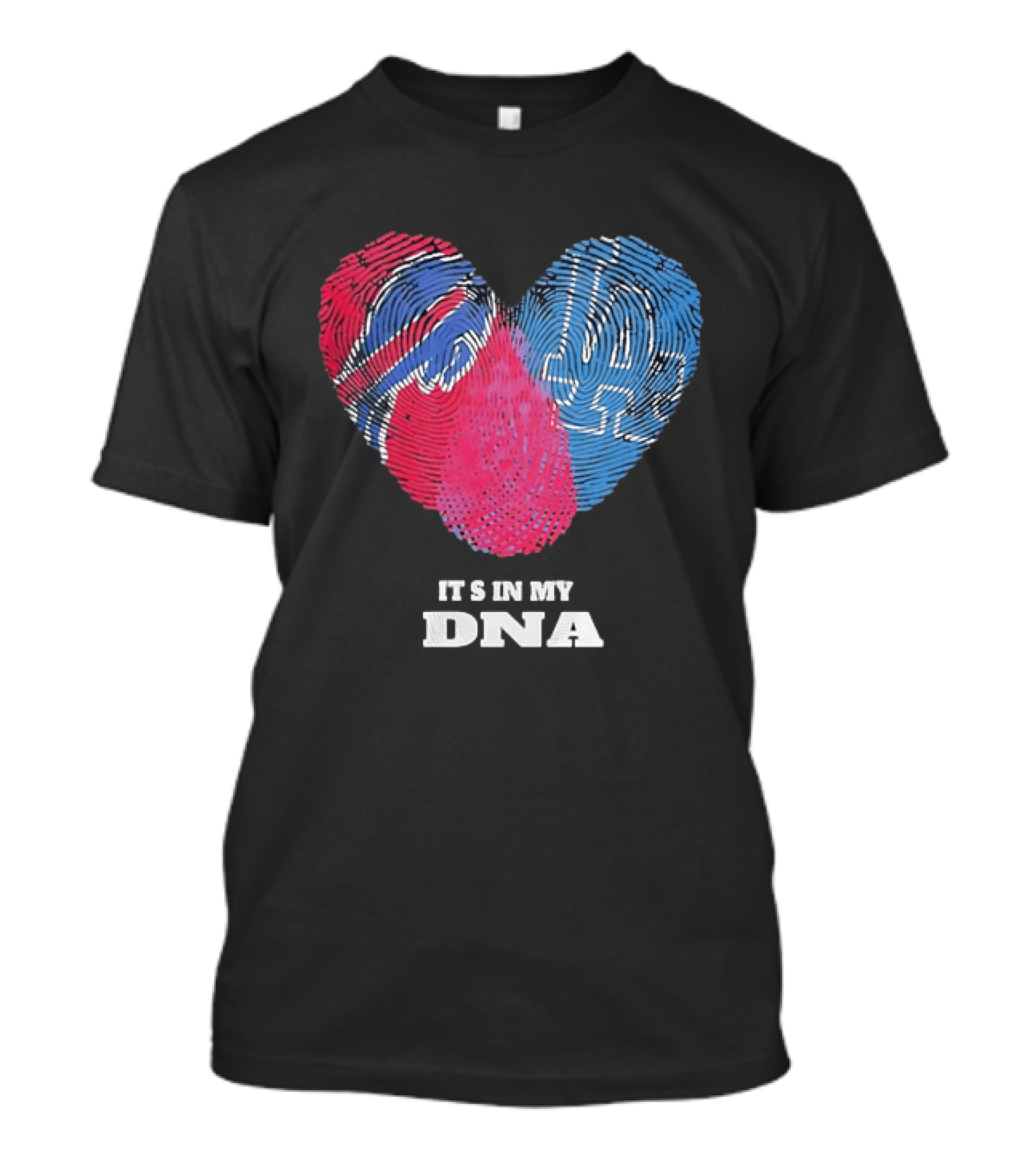 Buffalo Bills Los Angeles Dodgers It's In My DNA Fingerprint Heart T-Shirt