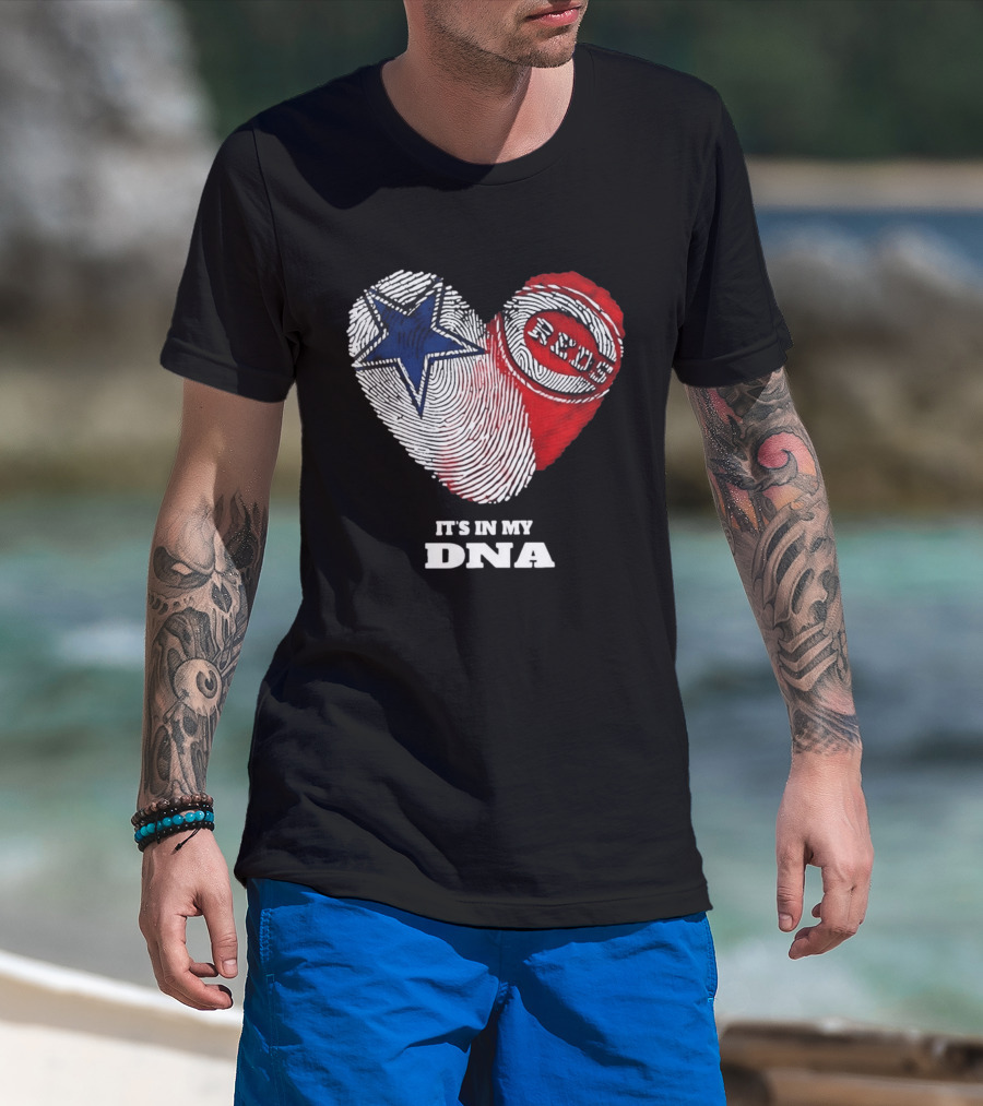 Dallas Cowboys Heart Cincinnati Reds It's In My DNA 2026 T-Shirt