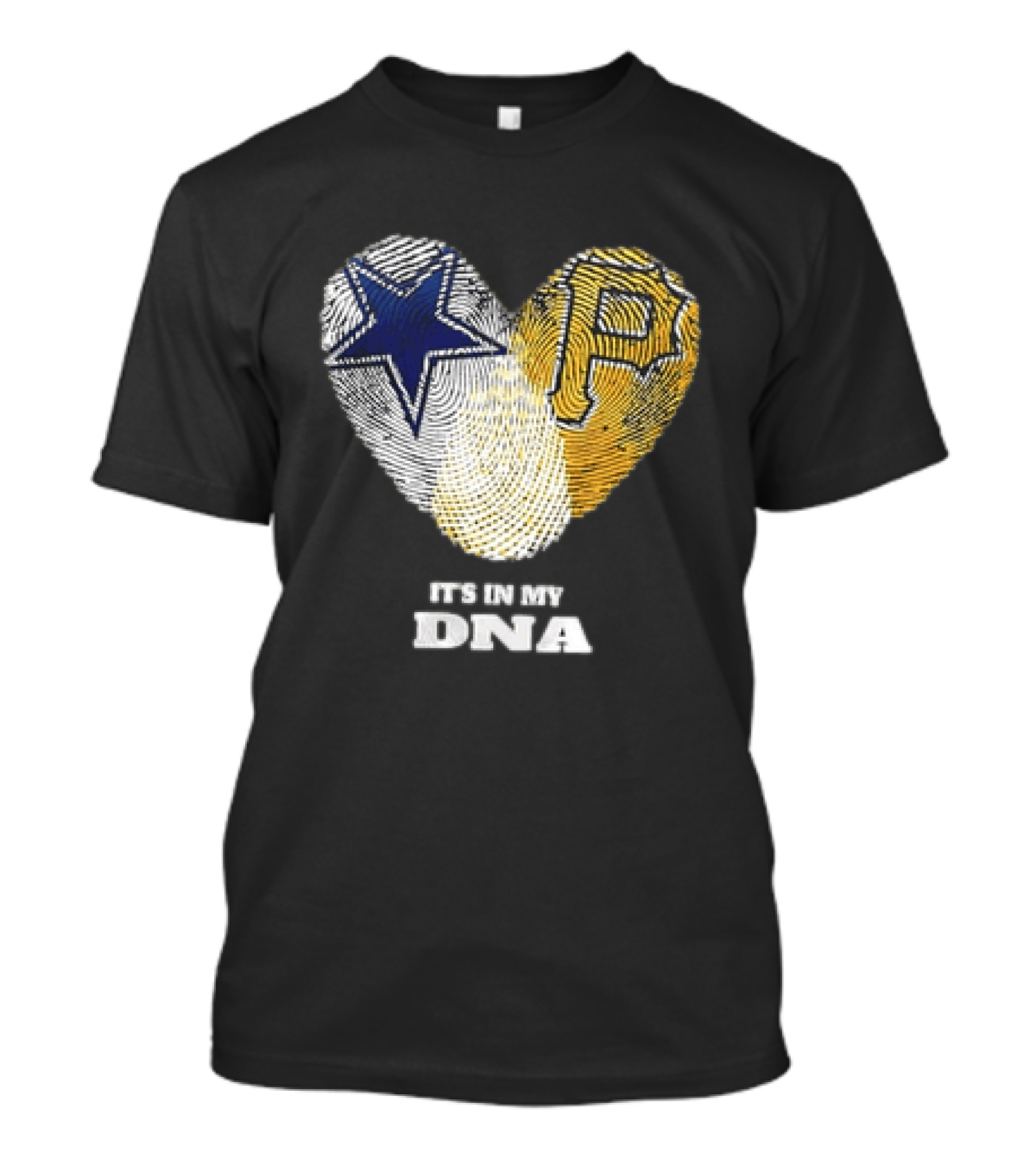 Dallas Cowboys Pittsburgh Pirates Heart Shape It's In My DNA T-Shirt