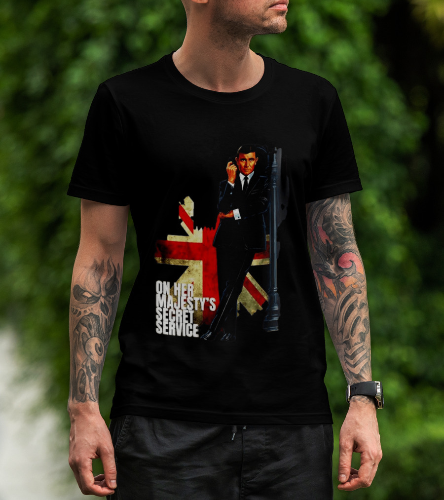 James Bond On Her Majesty's Secret Service British Flag Spy T-Shirt