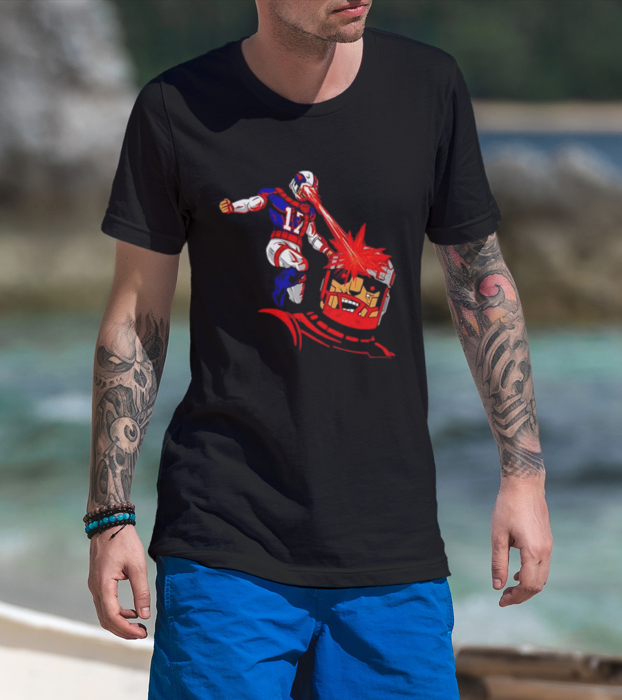 Buffalo Bills Josh Allen Laser Eyes Vs. Bo Jackson Battle Arena T-Shirt