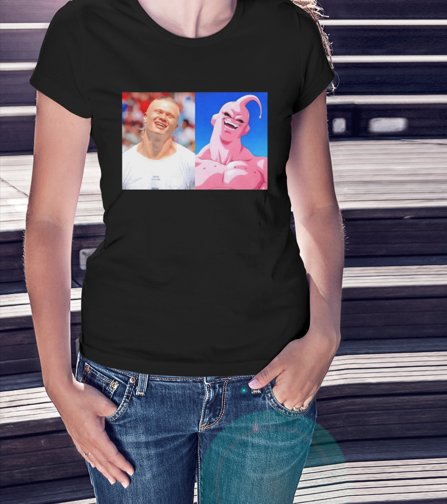 Erling Haaland Majin Buu Dragon Ball Z Comparison T-Shirt