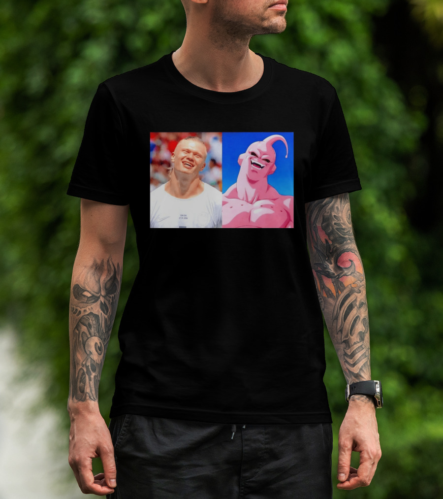 Erling Haaland Majin Buu Dragon Ball Z Comparison T-Shirt