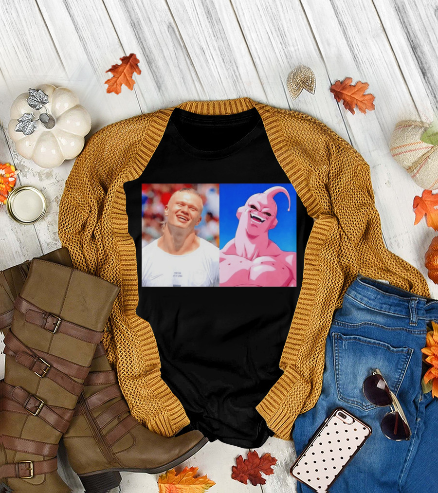 Erling Haaland Majin Buu Dragon Ball Z Comparison T-Shirt