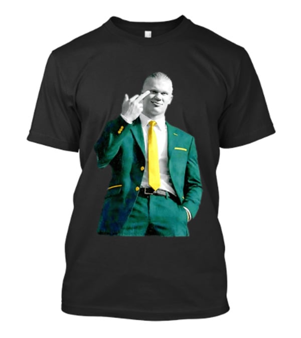 Erling Haaland Green Suit Yellow Tie Manchester City T-Shirt