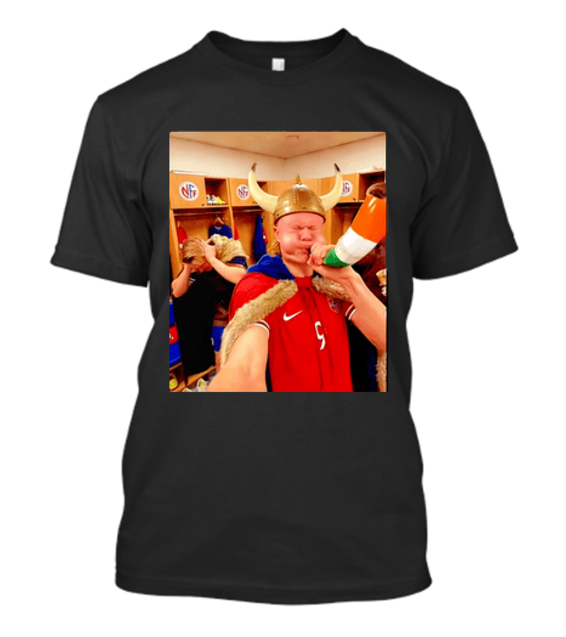 Erling Haaland Norway No 9 Viking Football Celebration Locker Room T-Shirt