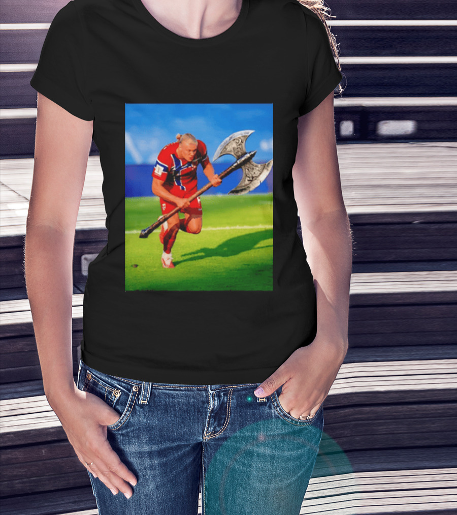 Erling Haaland Norway Viking Warrior Meme Football Team T-Shirt