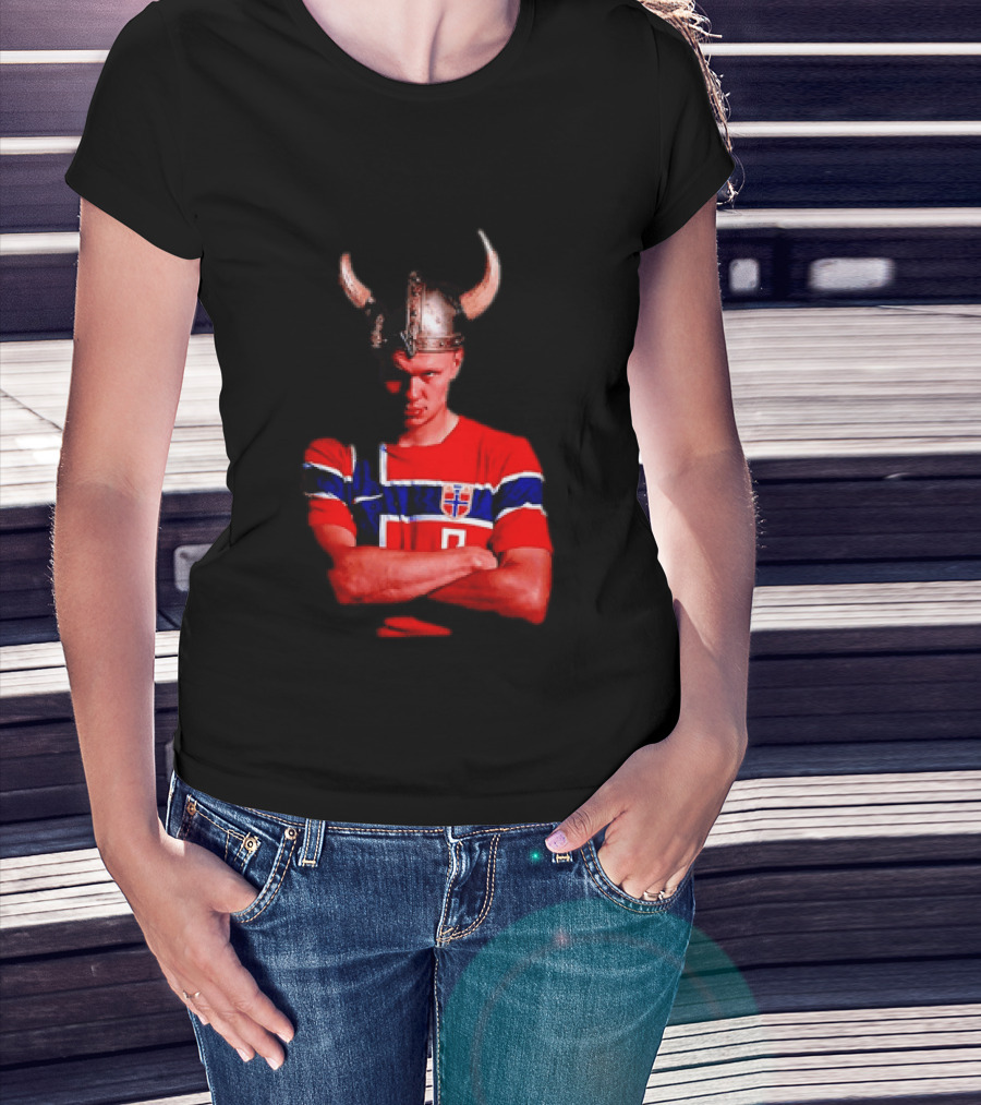 Erling Haaland Norway National Football Team Viking Helmet T-Shirt