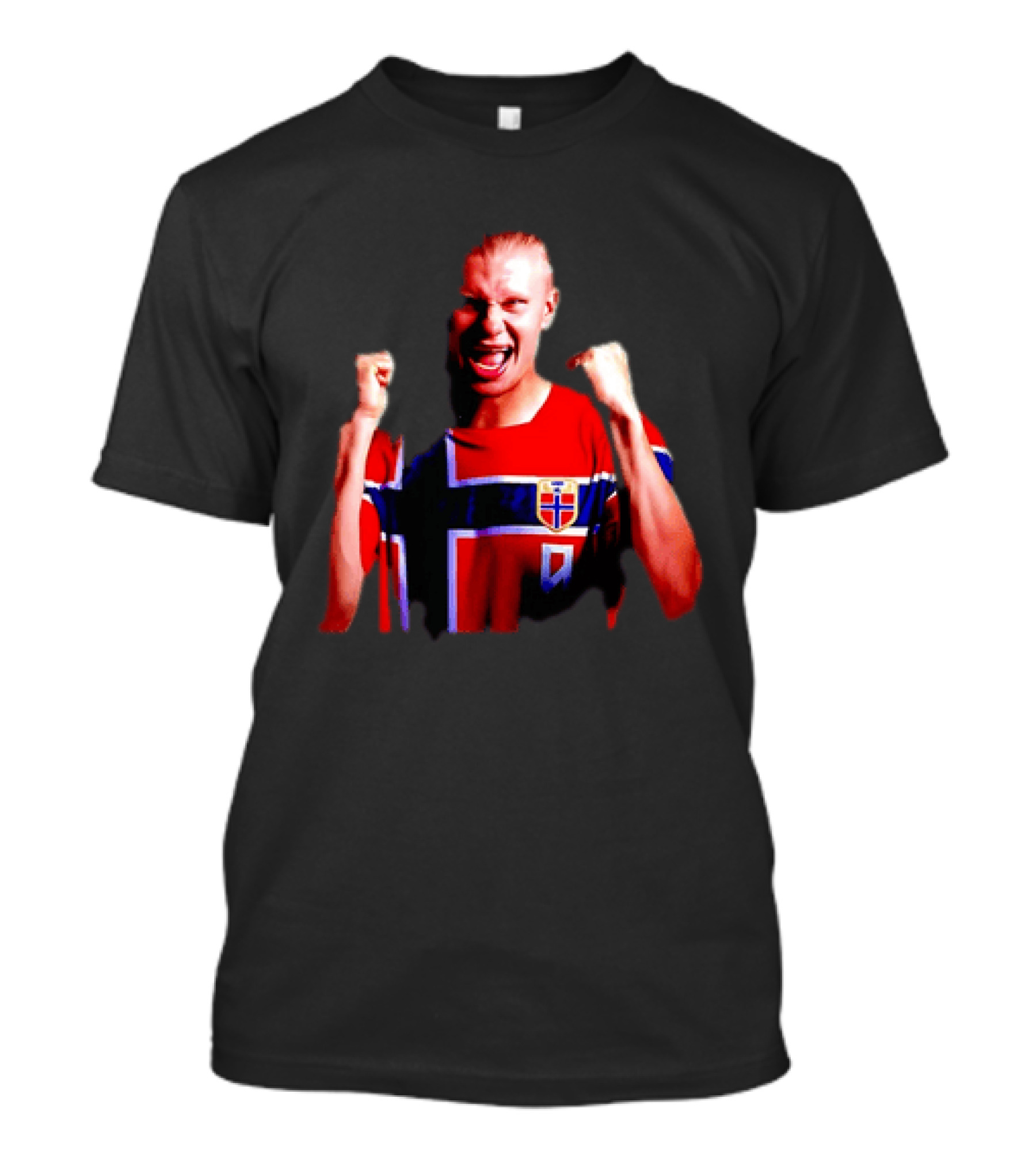Erling Haaland Norway Football Team Norwegian Flag Iconic Striker Celebration T-Shirt