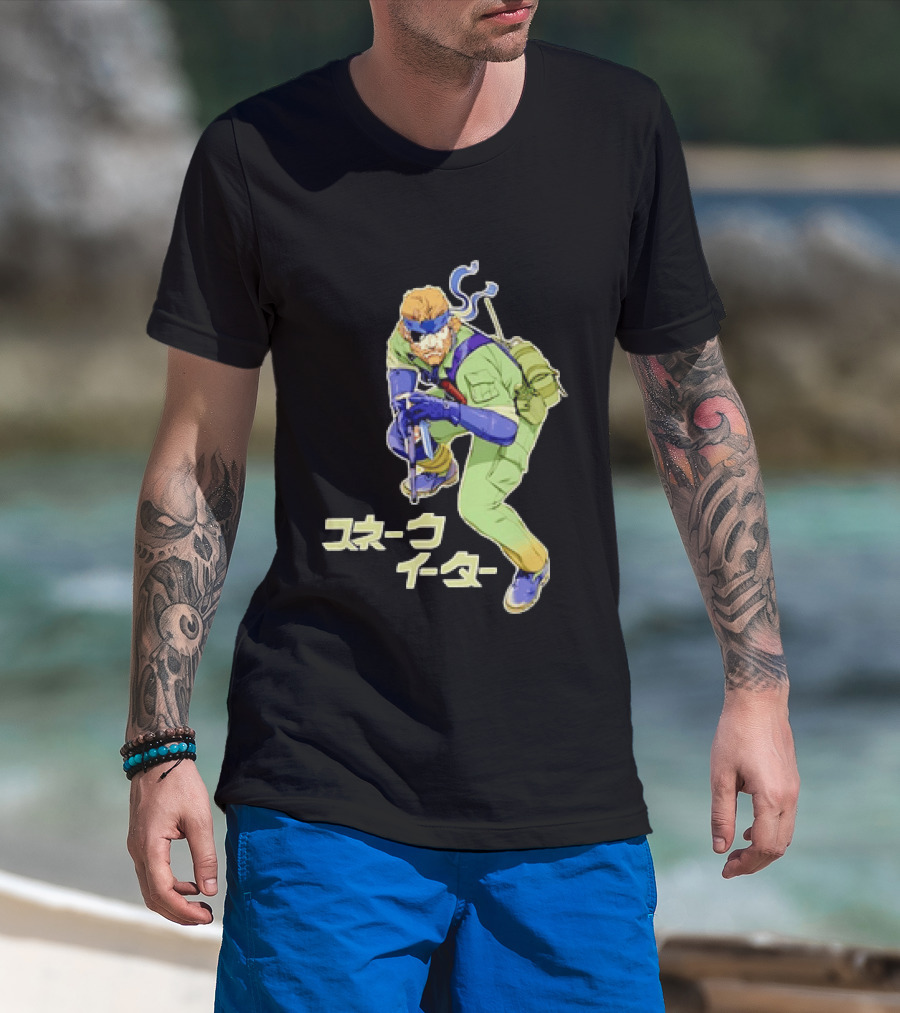 Naked Snake Metal Gear Solid Snake Eater Crouching Pose Japanese T-Shirt