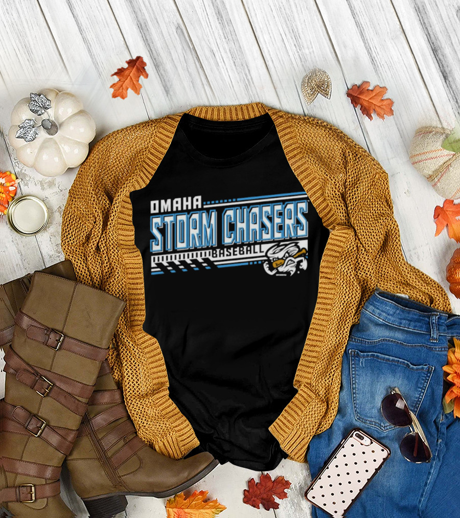 Omaha Storm Chasers Baseball Team Mascot Batting Theme Vintage Sports T-Shirt