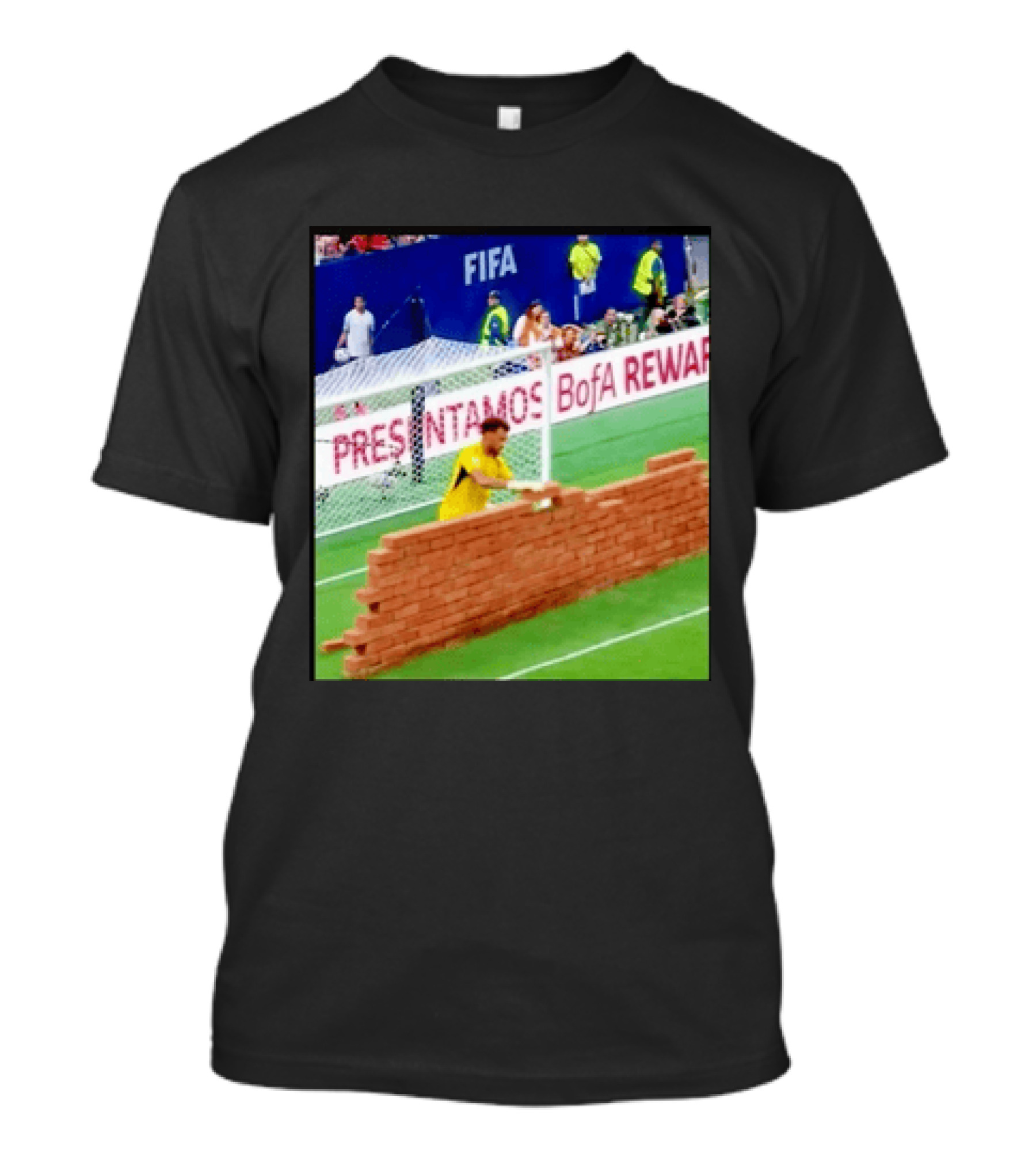 Vozinha Cape Verde FIFA Goalkeeper Meme Brick Wall Soccer Humor T-Shirt