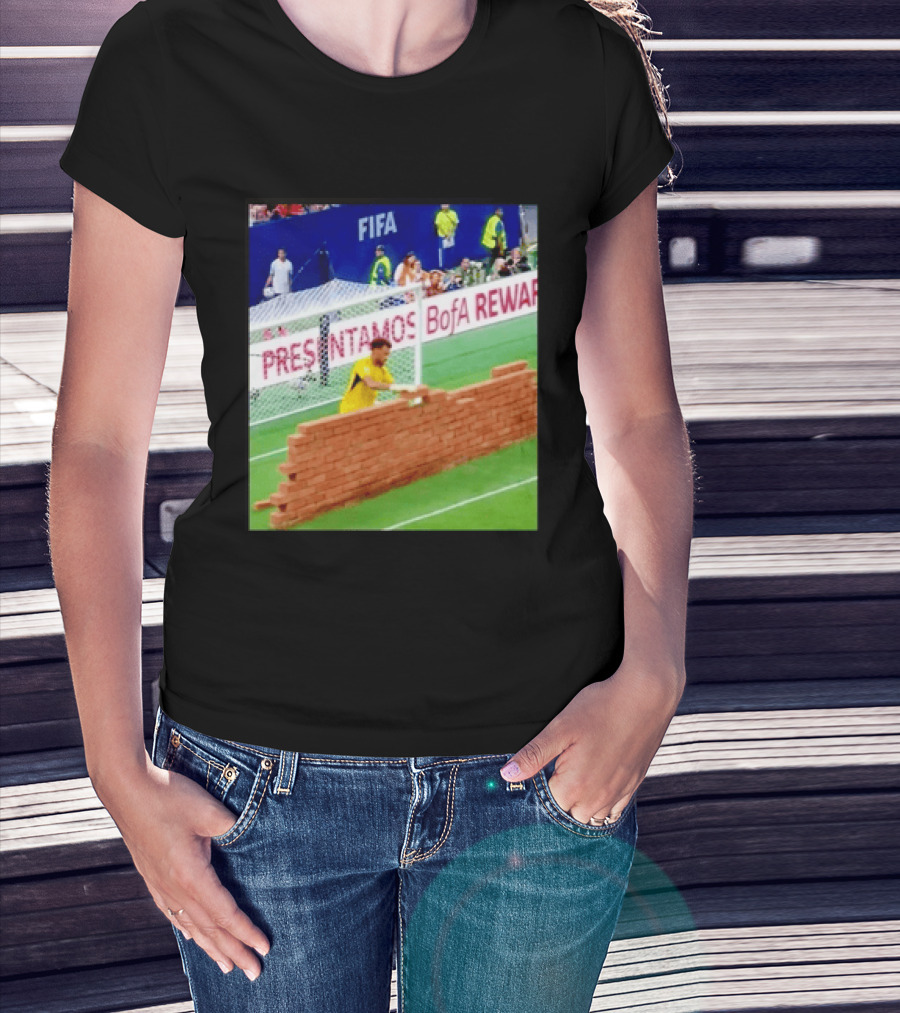 Vozinha Cape Verde FIFA Goalkeeper Meme Brick Wall Soccer Humor T-Shirt