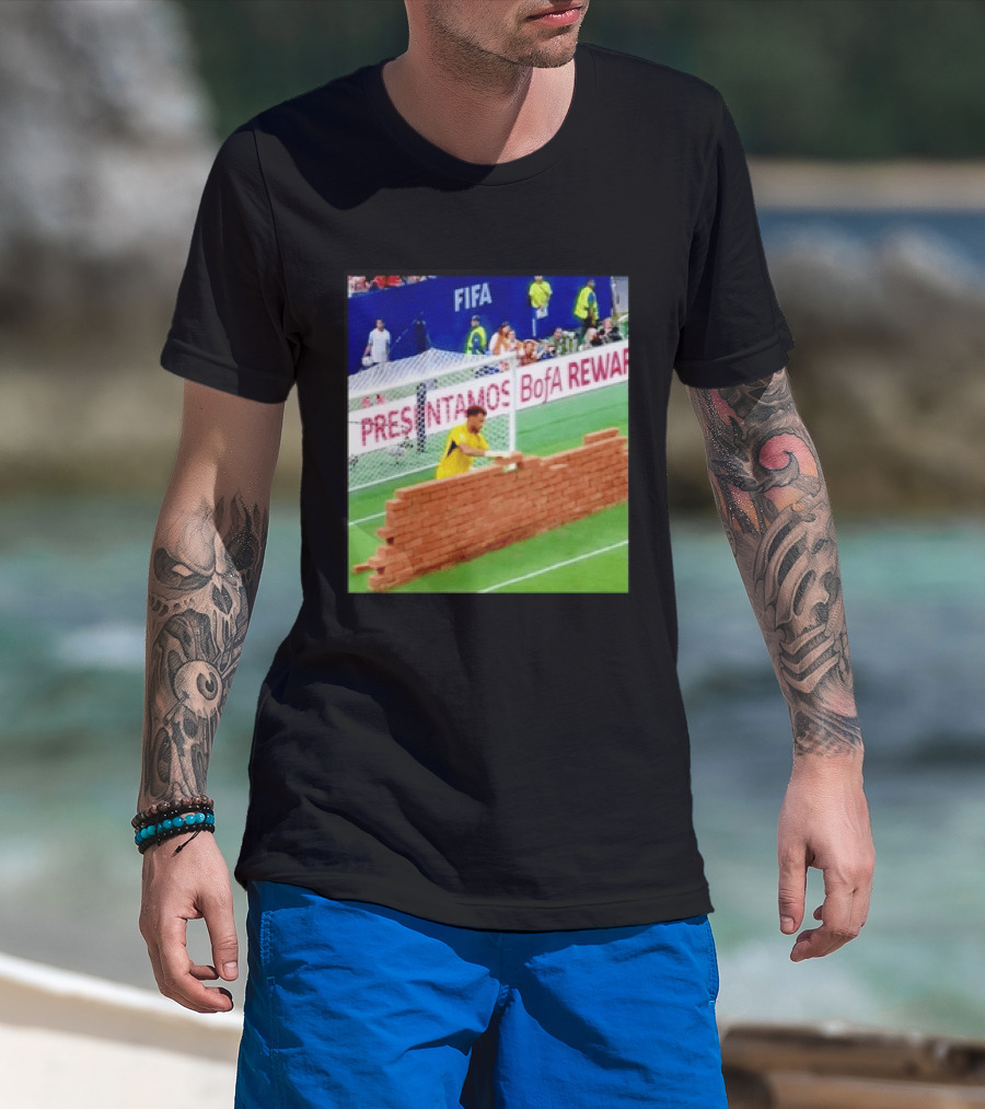 Vozinha Cape Verde FIFA Goalkeeper Meme Brick Wall Soccer Humor T-Shirt
