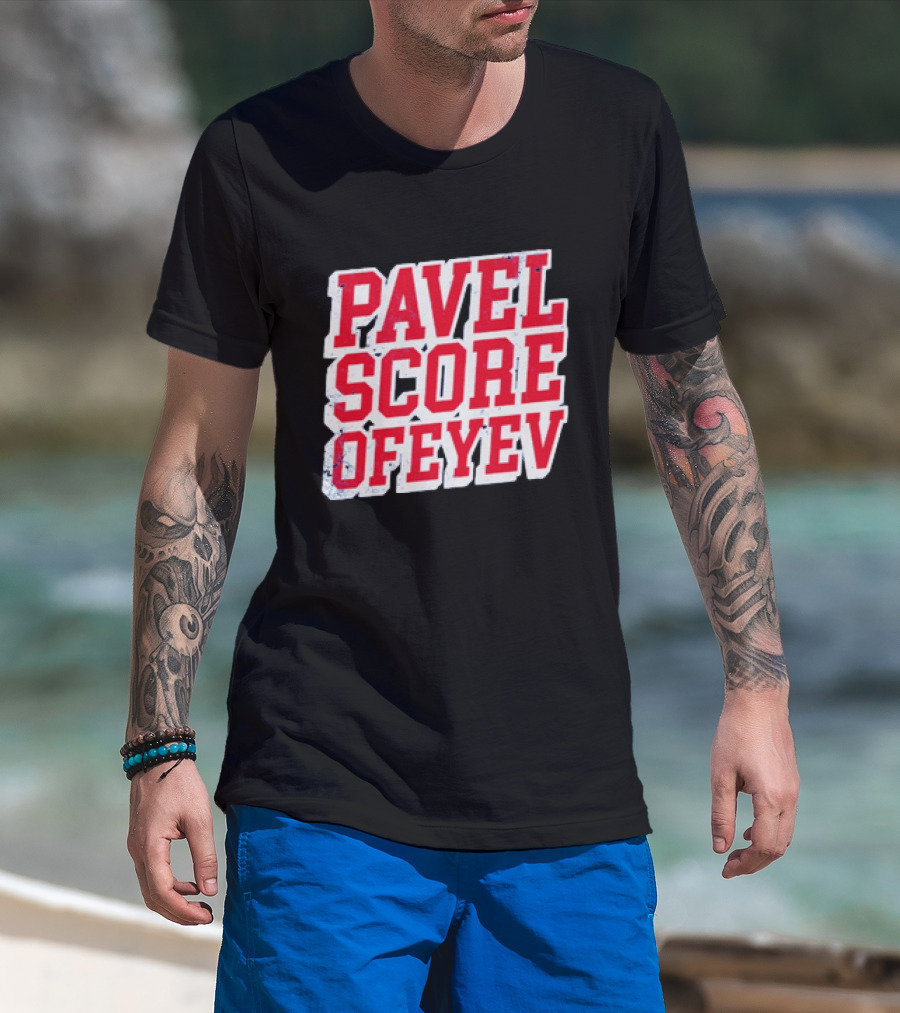 Pavel Score Vegas Golden Knights Distressed Dorofeyev T-Shirt