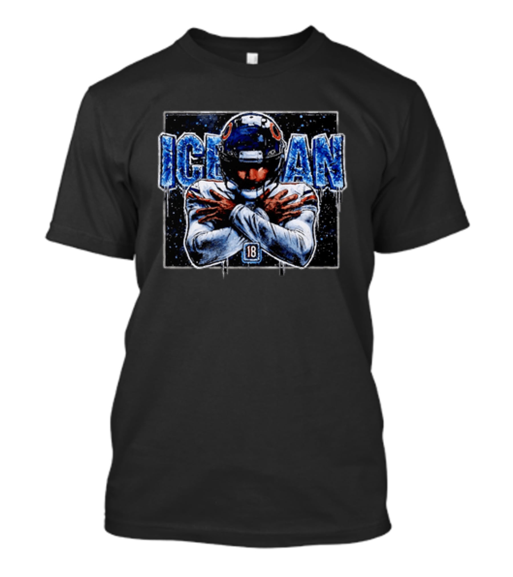 Iceman 18 Chicago Bears Football Helmet And Jersey T-Shirt