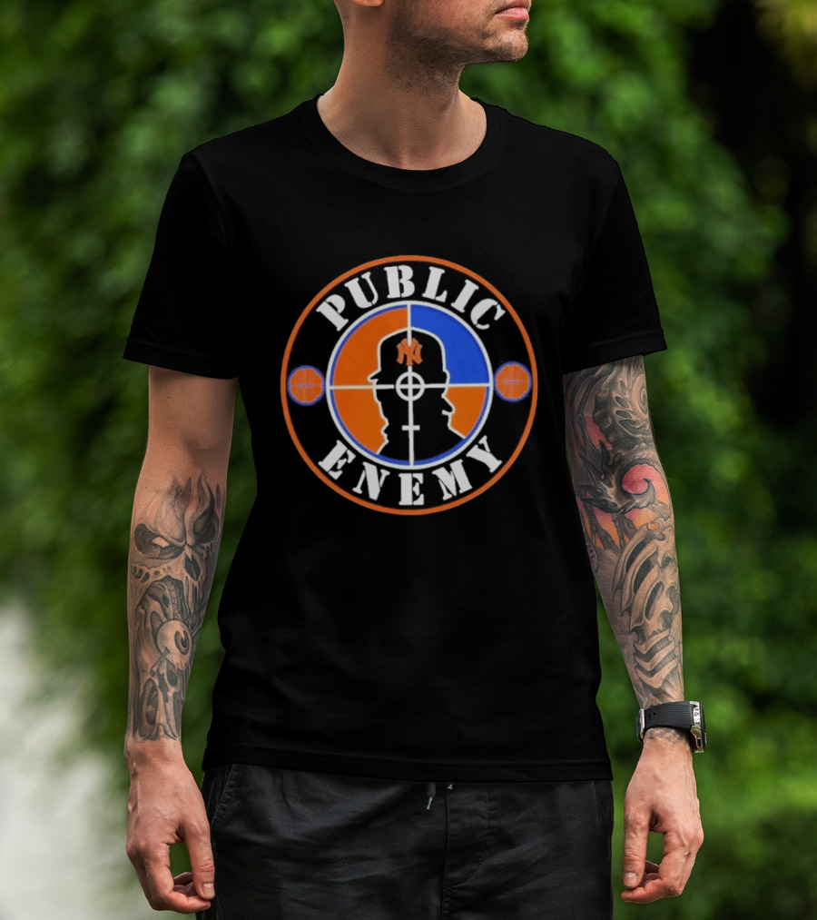 Public Enemy New York Knicks Basketball Crosshair T-Shirt