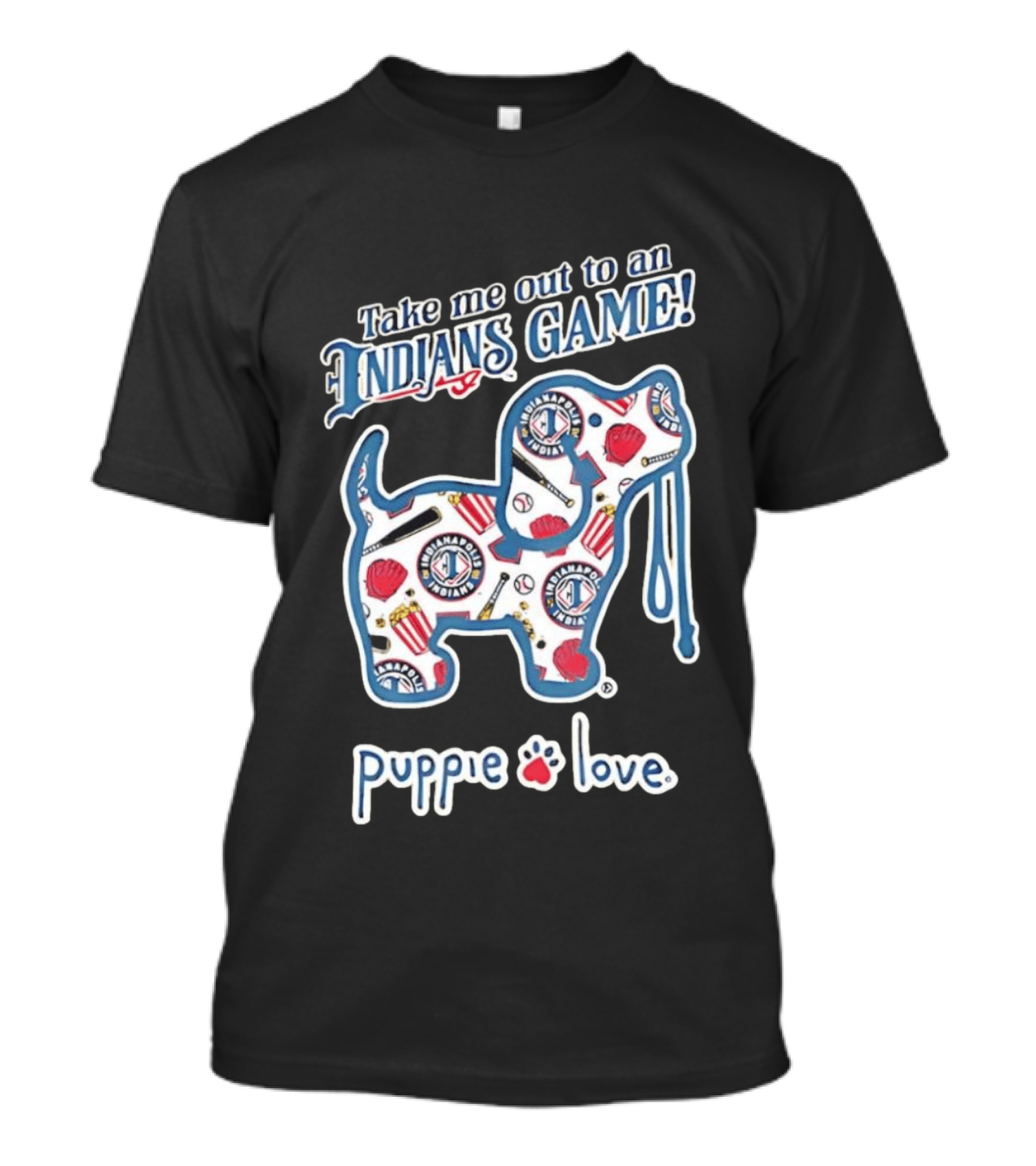Puppie Love Take Me Out To An Indianapolis Indians Game Fun Baseball Outfit T-Shirt