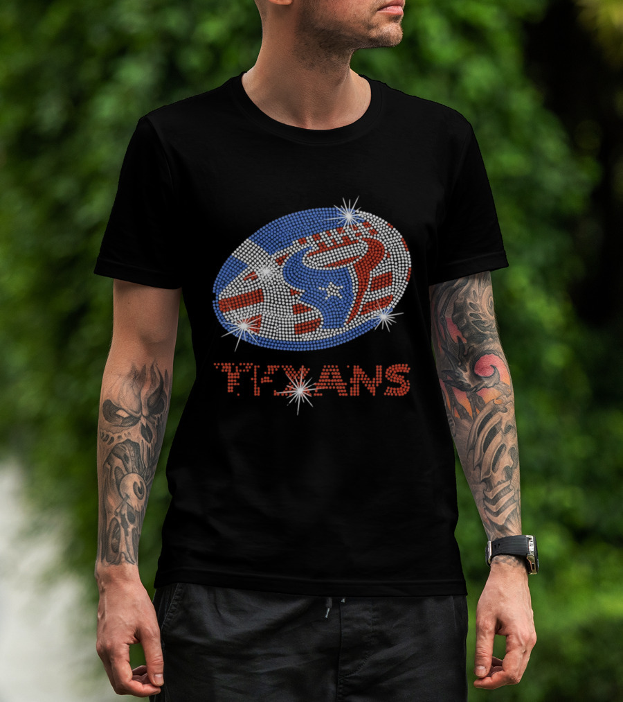 Texans Football Rhinestone Sparkle Team T-Shirt