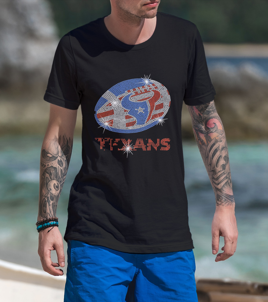 Texans Football Rhinestone Sparkle Team T-Shirt