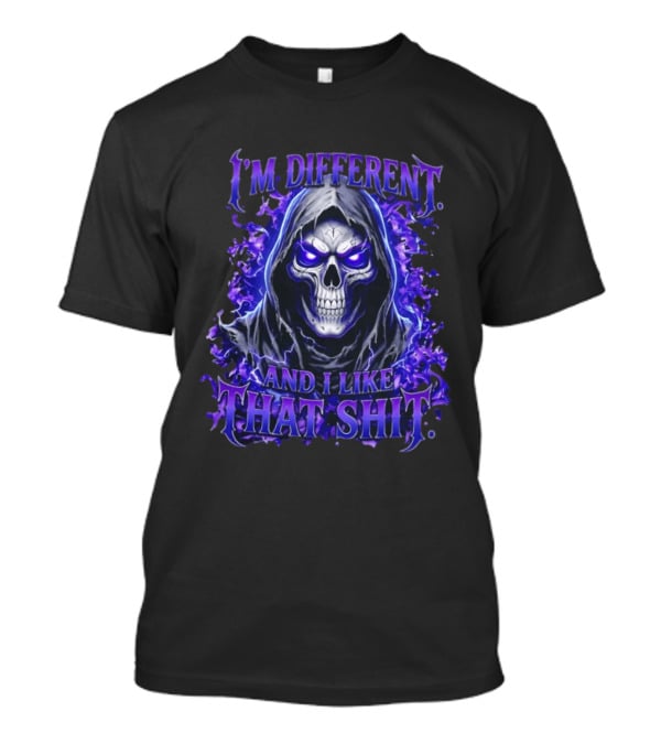 I'm Different Skeleton Hooded Reaper Purple Glow T-Shirt