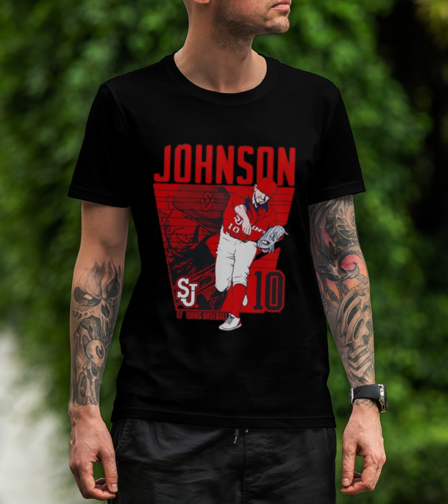St. John's Baseball Johnson 10 Player Action T-Shirt