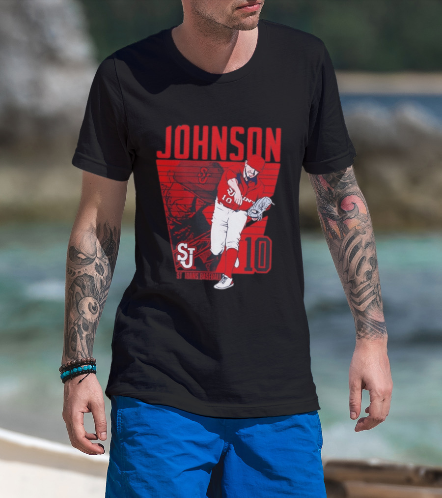 St. John's Baseball Johnson 10 Player Action T-Shirt