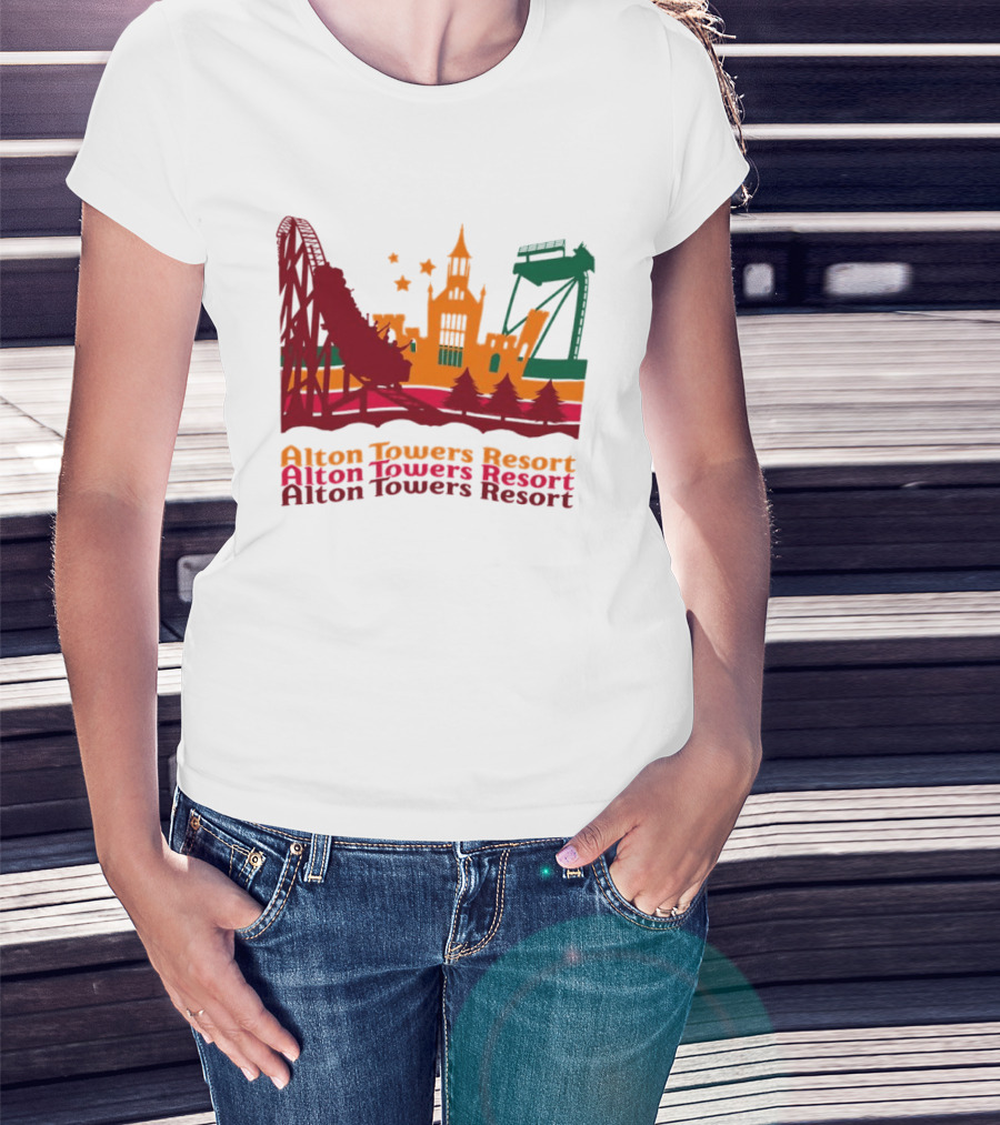 Alton Towers Resort Iconic Rides And Castle Attractions T-Shirt