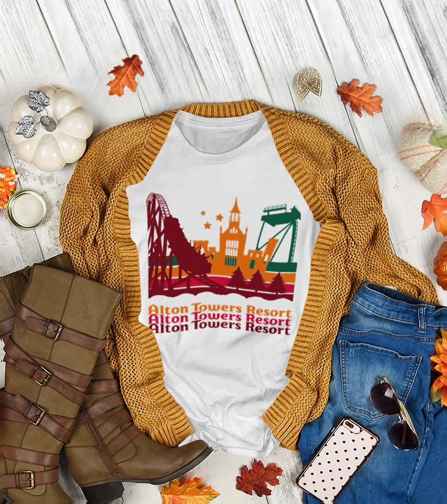 Alton Towers Resort Iconic Rides and Castle Attractions T-Shirt