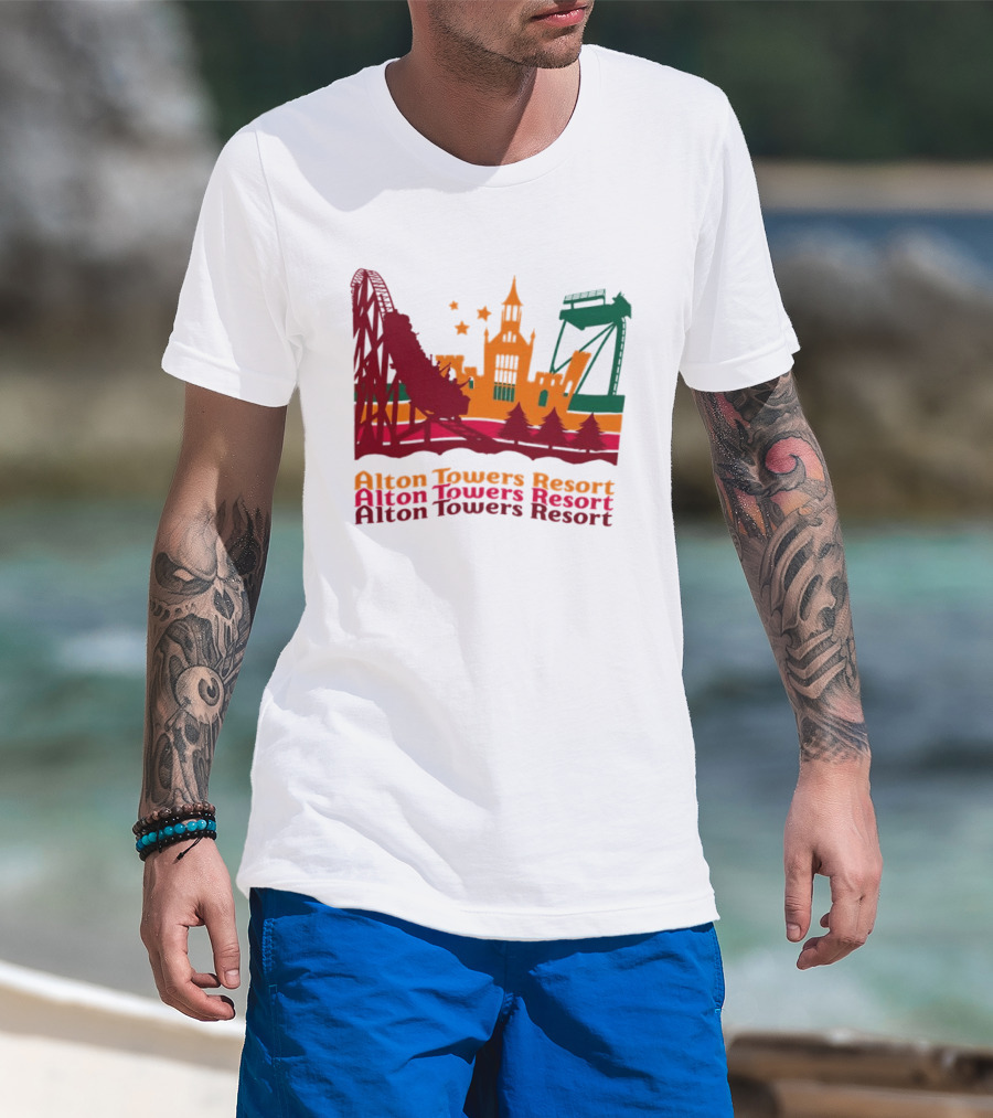 Alton Towers Resort Iconic Rides And Castle Attractions T-Shirt