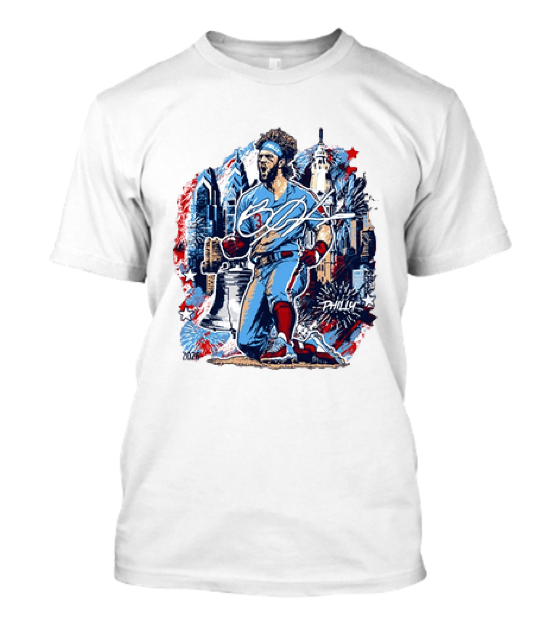 Bryce Harper Philly Skyline Liberty Bell Phillies 2026 All Star Game T-Shirt