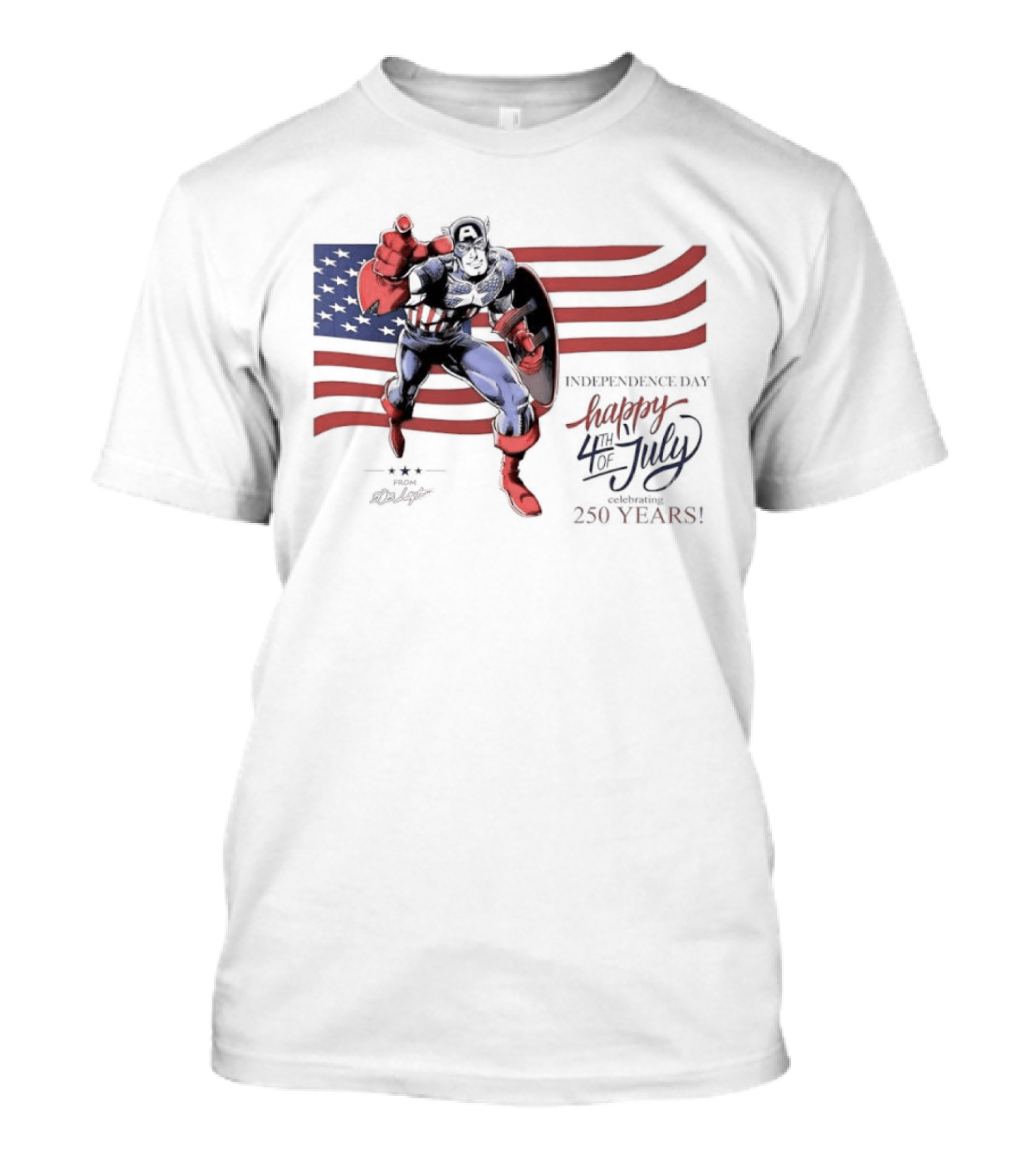 Captain America Marvel Comics Happy 4th Of July Independence Day Celebration T-Shirt