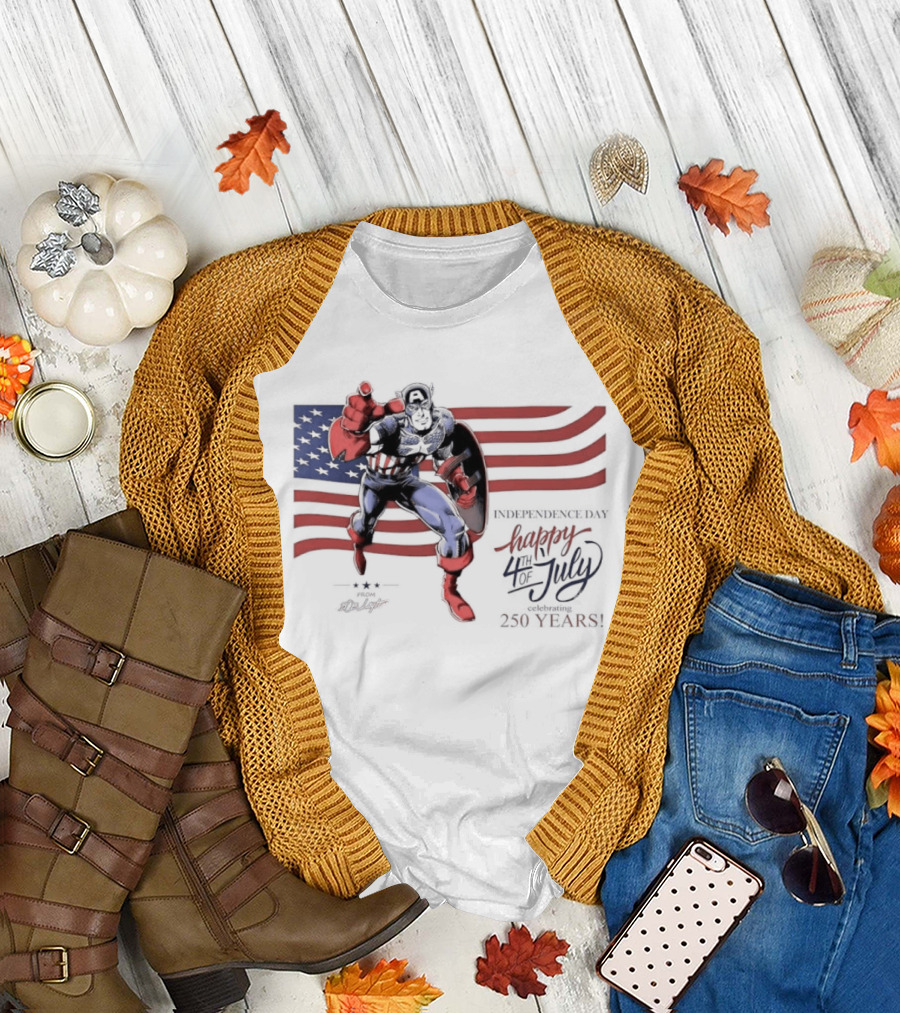 Captain America Marvel Comics Happy 4th of July Independence Day Celebration T-Shirt