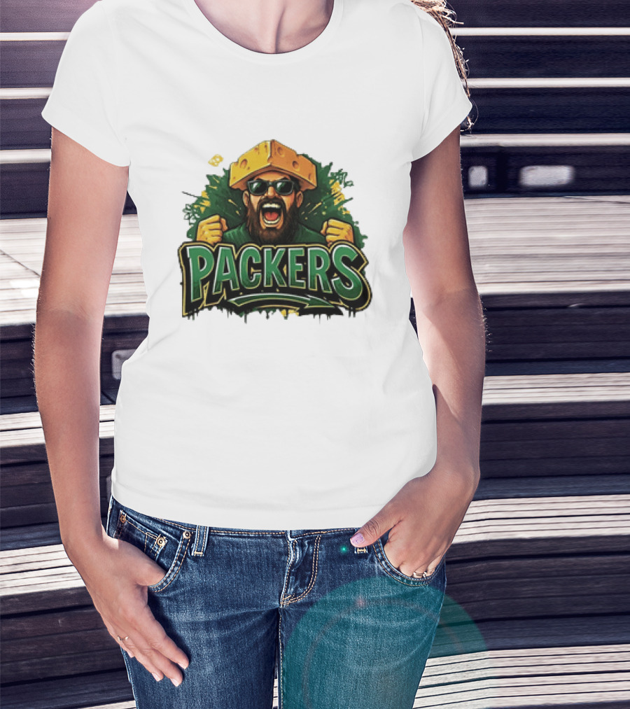 Packers Cheesehead Fan Graffiti T-Shirt