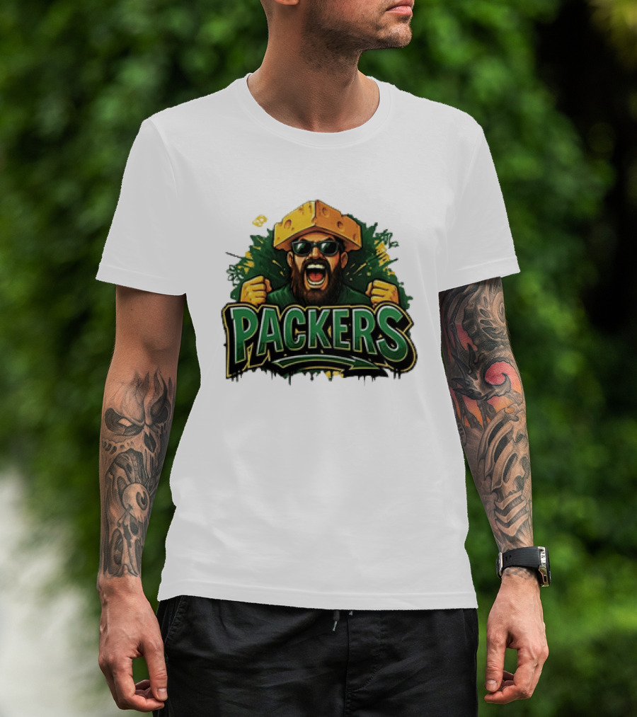 Packers Cheesehead Fan Graffiti T-Shirt