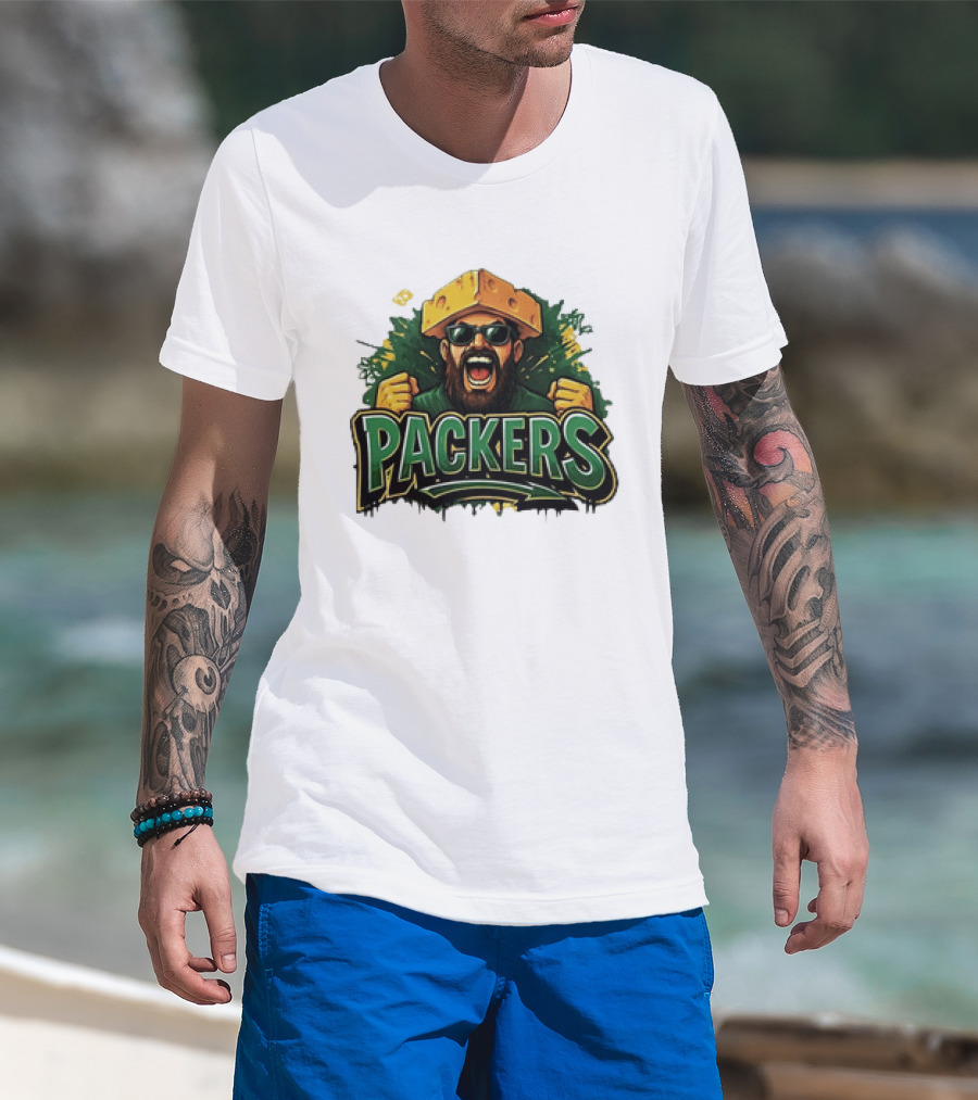 Packers Cheesehead Fan Graffiti T-Shirt