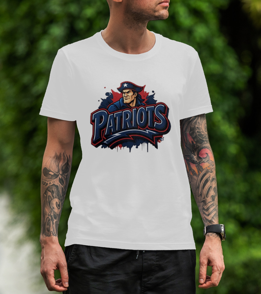 New England Patriots Graffiti Pat Patriot Iconic Team T-Shirt