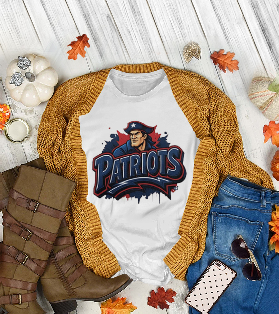 New England Patriots Graffiti Pat Patriot Iconic Team T-Shirt